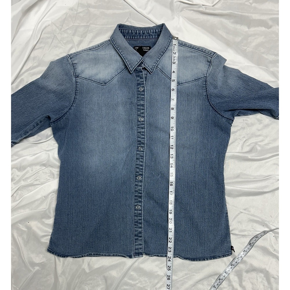 Polo Jeans Co Ralph Lauren Women's Western VTG Denim Shirt 3/4 Sleeves Snaps L - Picture 11 of 15